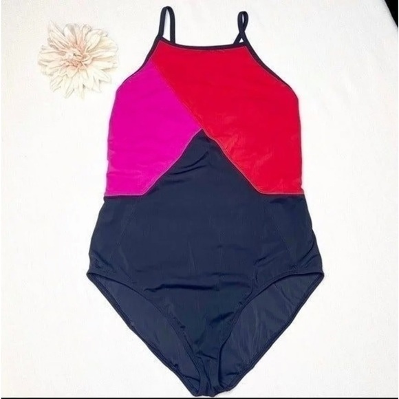 Miraclesuit Amoressa Colorblock One Piece Slimming Swimsuit Pink Red Black 14 - Picture 7 of 12